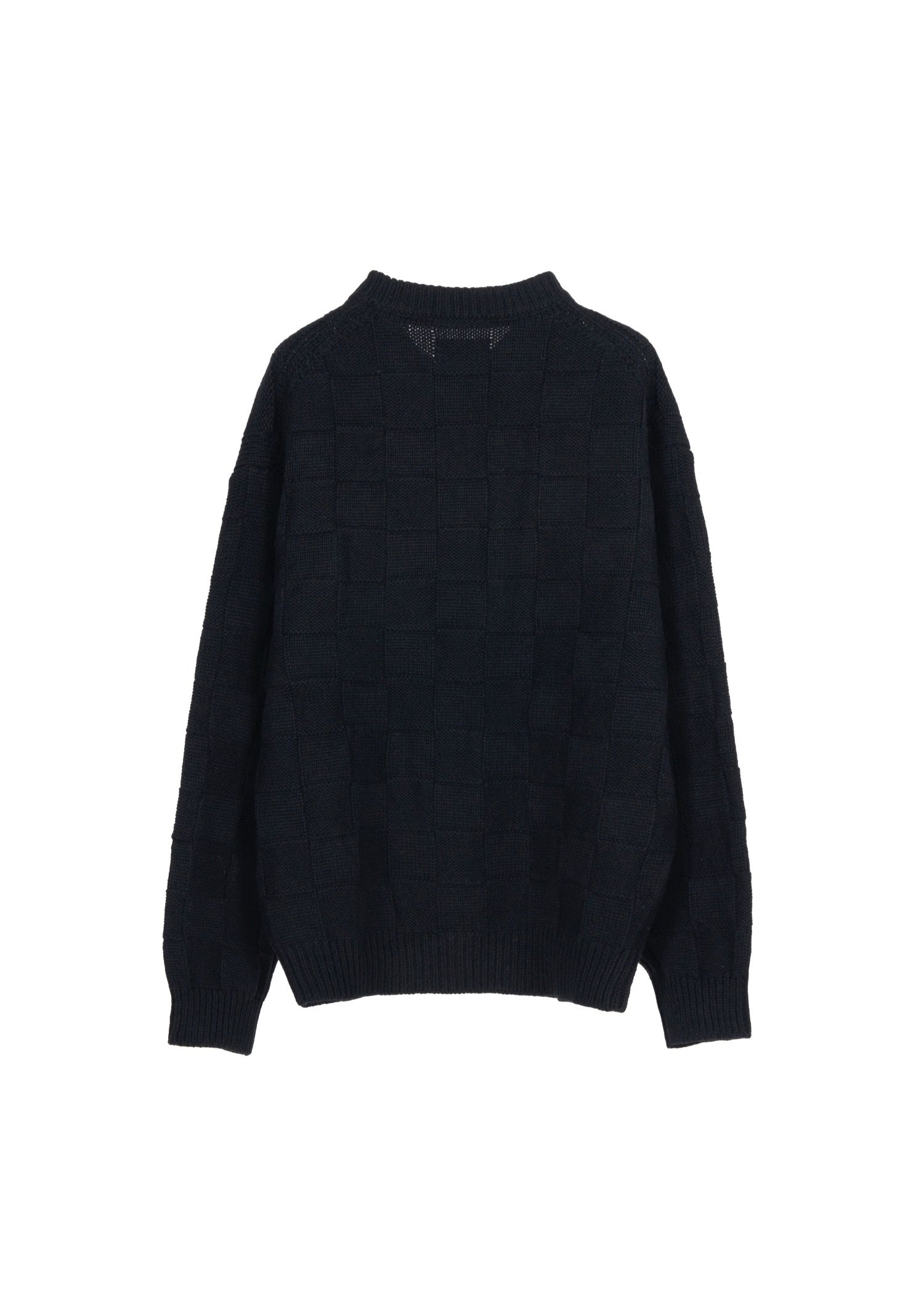 SWEATER CHECKER / BLACK / チェッカー模様セーター