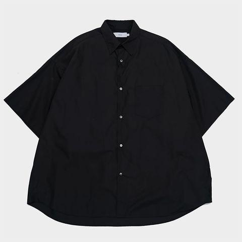 Broad S/S Oversized Regular Collar Shirt / Black