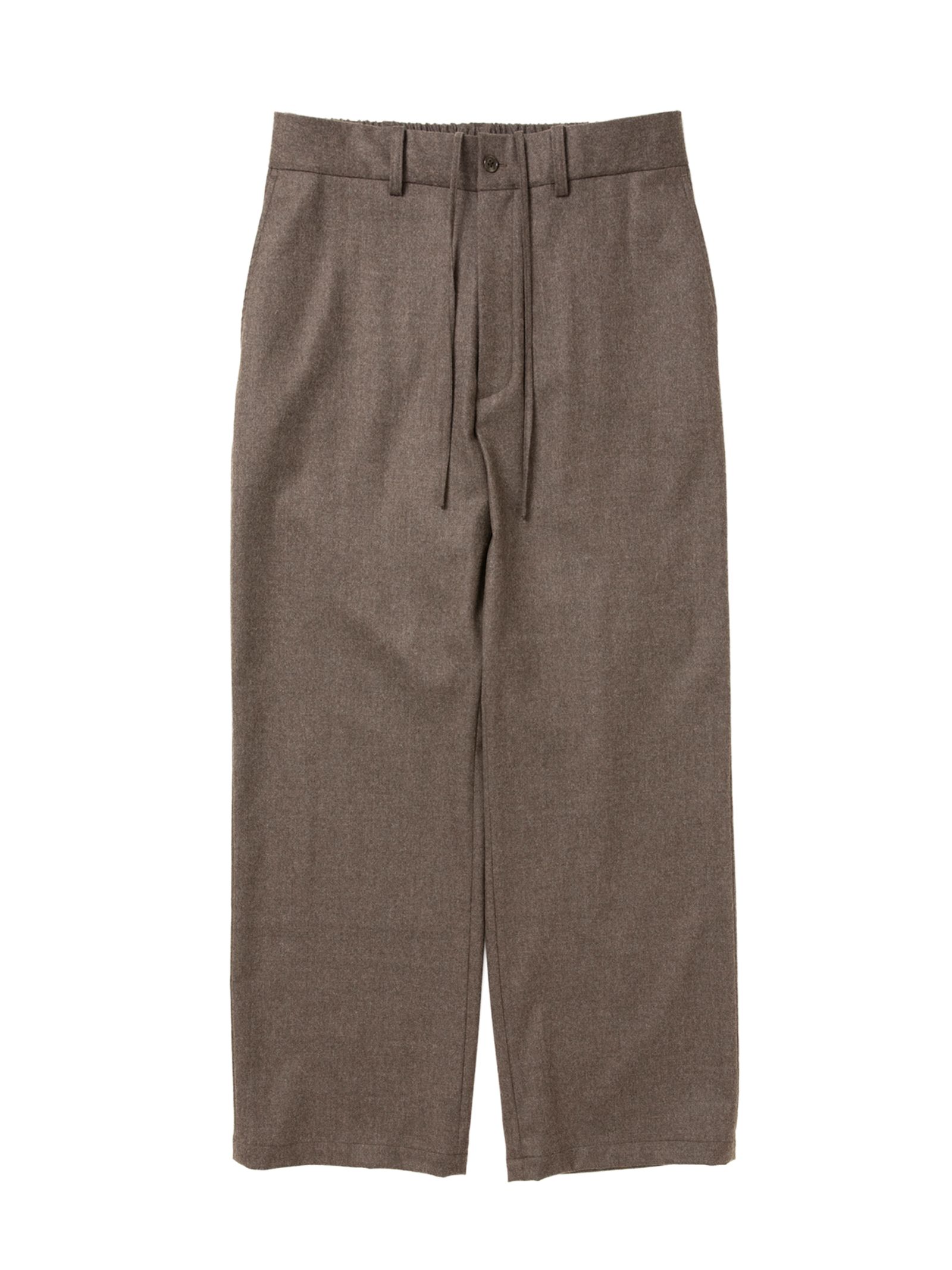 Wool Flano Square Leg Easy Trousers / ASH BROWN /  イージートラウザーズ / CTE-26A114