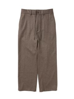 Wool Flano Square Leg Easy Trousers / ASH BROWN /  イージートラウザーズ / CTE-26A114