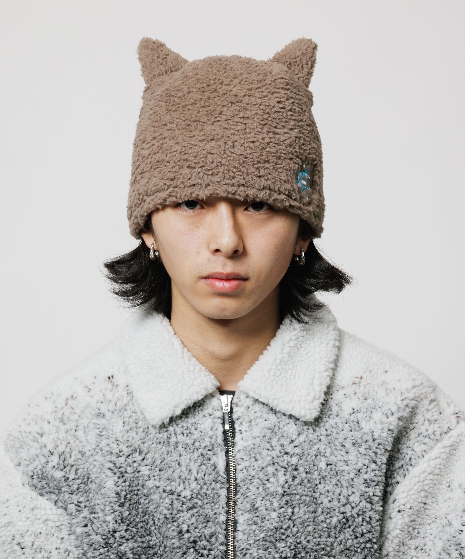 FLEECE FOX BEANIE / BLACK / フリースボアビーニー / FS1838