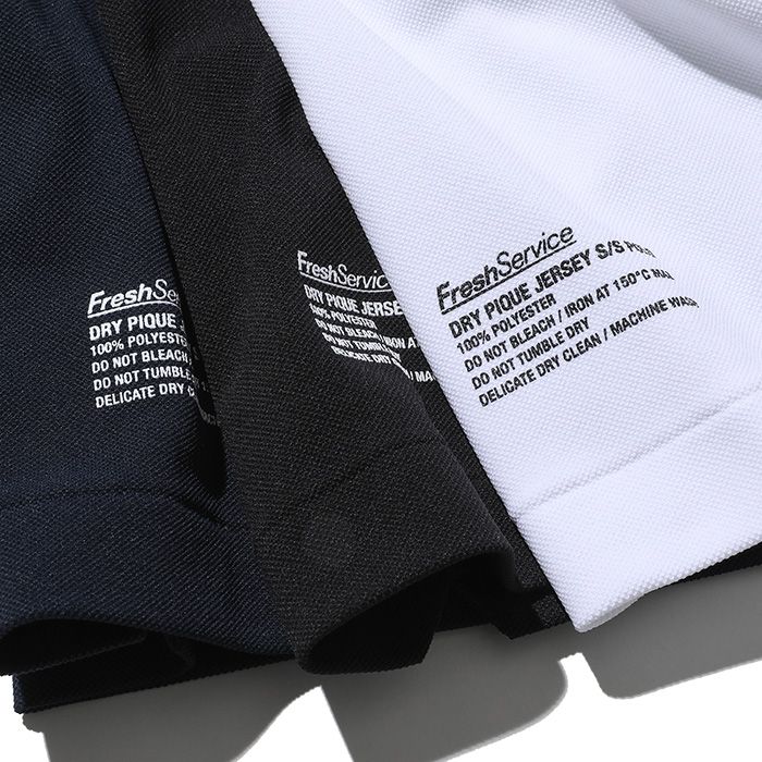 FreshService - DRY PIQUE JERSEY S/S POLO / NAVY | Stripe
