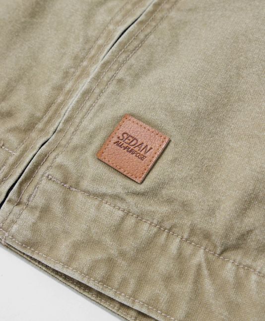 VINTAGE WASHED COTTON DUCK JACKET / Khaki