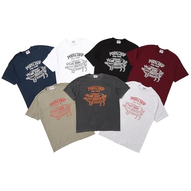 PORKCHOP - PORK FRONT TEE 25 / WHITE / プリントティー