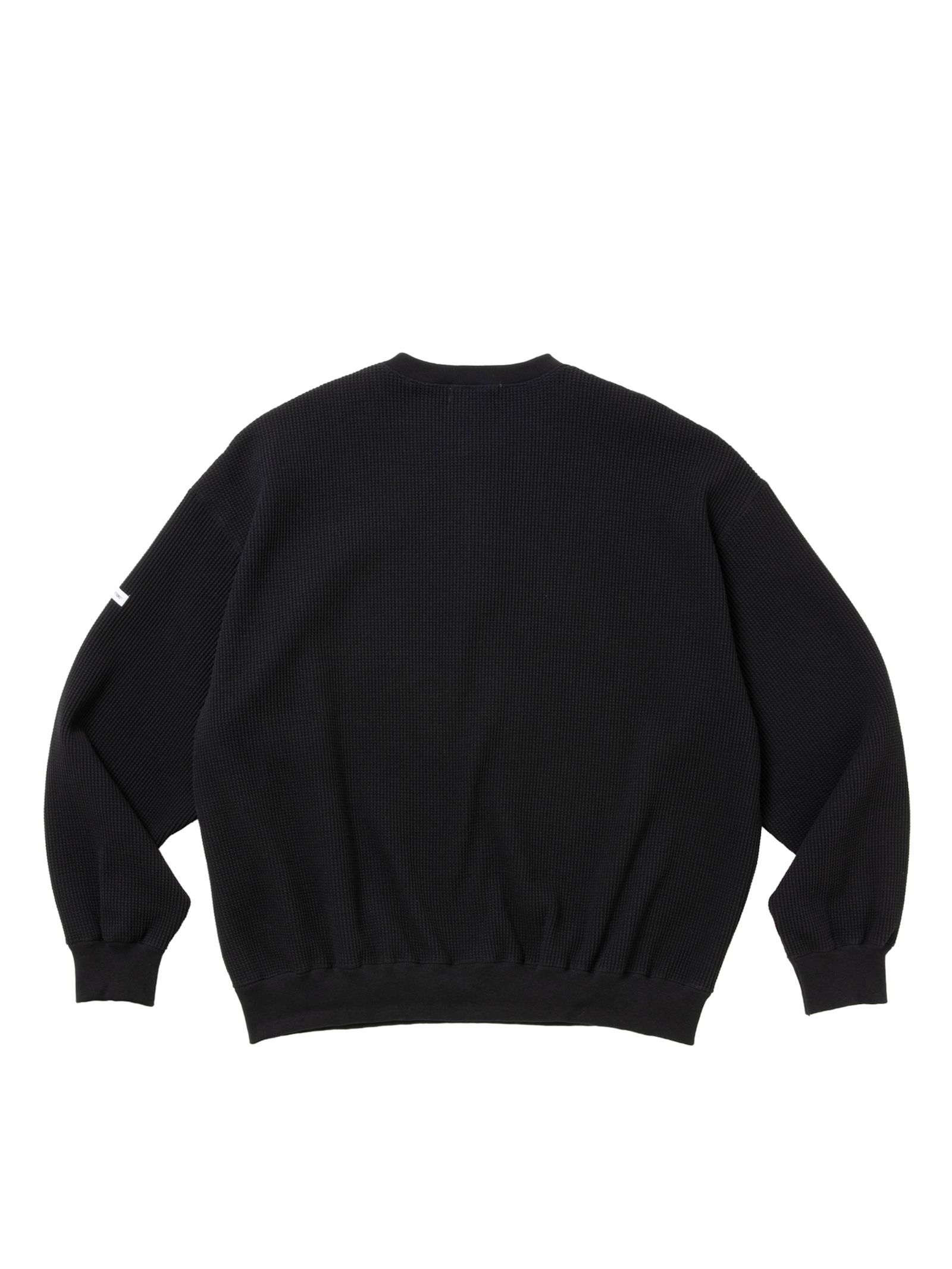 N/C Waﬄe Henley Sweatshirt / BLACK /  ヘンリーネック スウェット