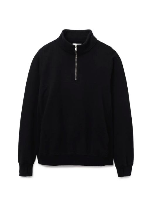 MARINER HALF ZIP PULLOVER COTTON SWEAT / BLACK / ハーフジップスウェット / NN-C4702