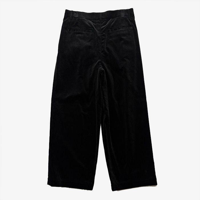 Suvin Corduroy Wide Straight Trousers / Black