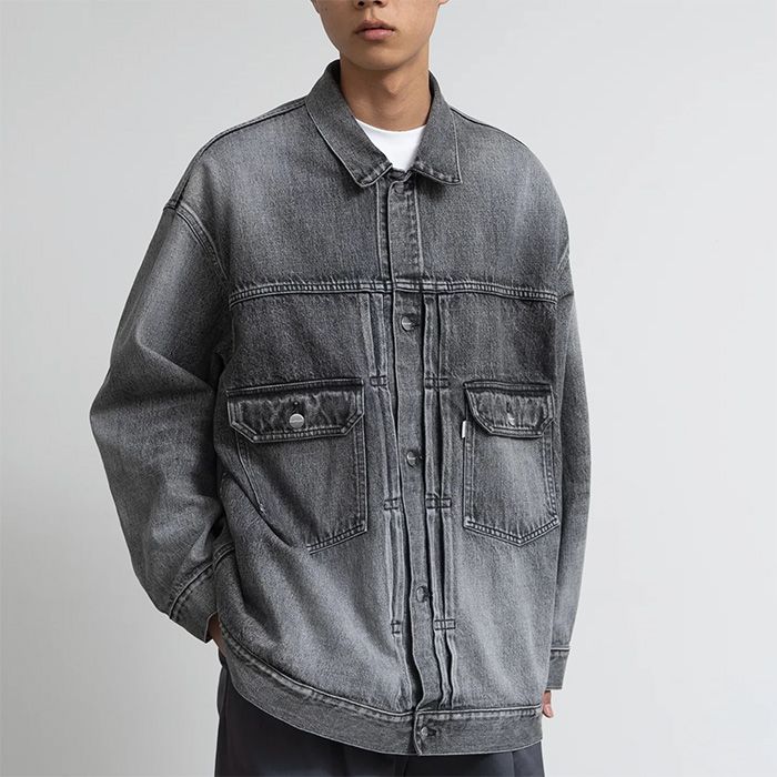 Selvage Denim Jacket  -LIGHT FADE- / BLACK LIGHT FADE