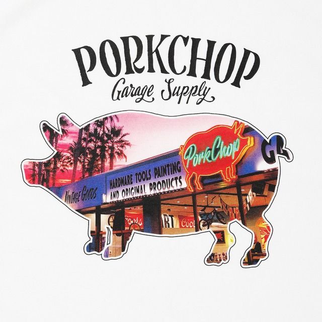 PORK STORE TEE / WHITE / プリント ティーシャツ
