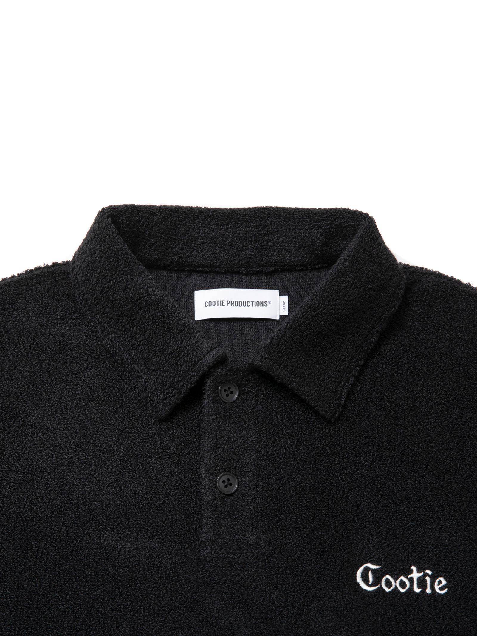 T/C Heavy Pile Polo Pullover / BLACK /  パイル ポロ