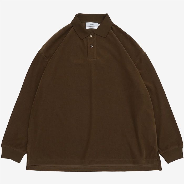 Pique Velour Jersey L/S Polo / Brown