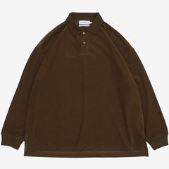 Pique Velour Jersey L/S Polo / Brown