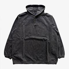 MOLE HOODED LS SHIRT PIGMENT DYE / BLACK