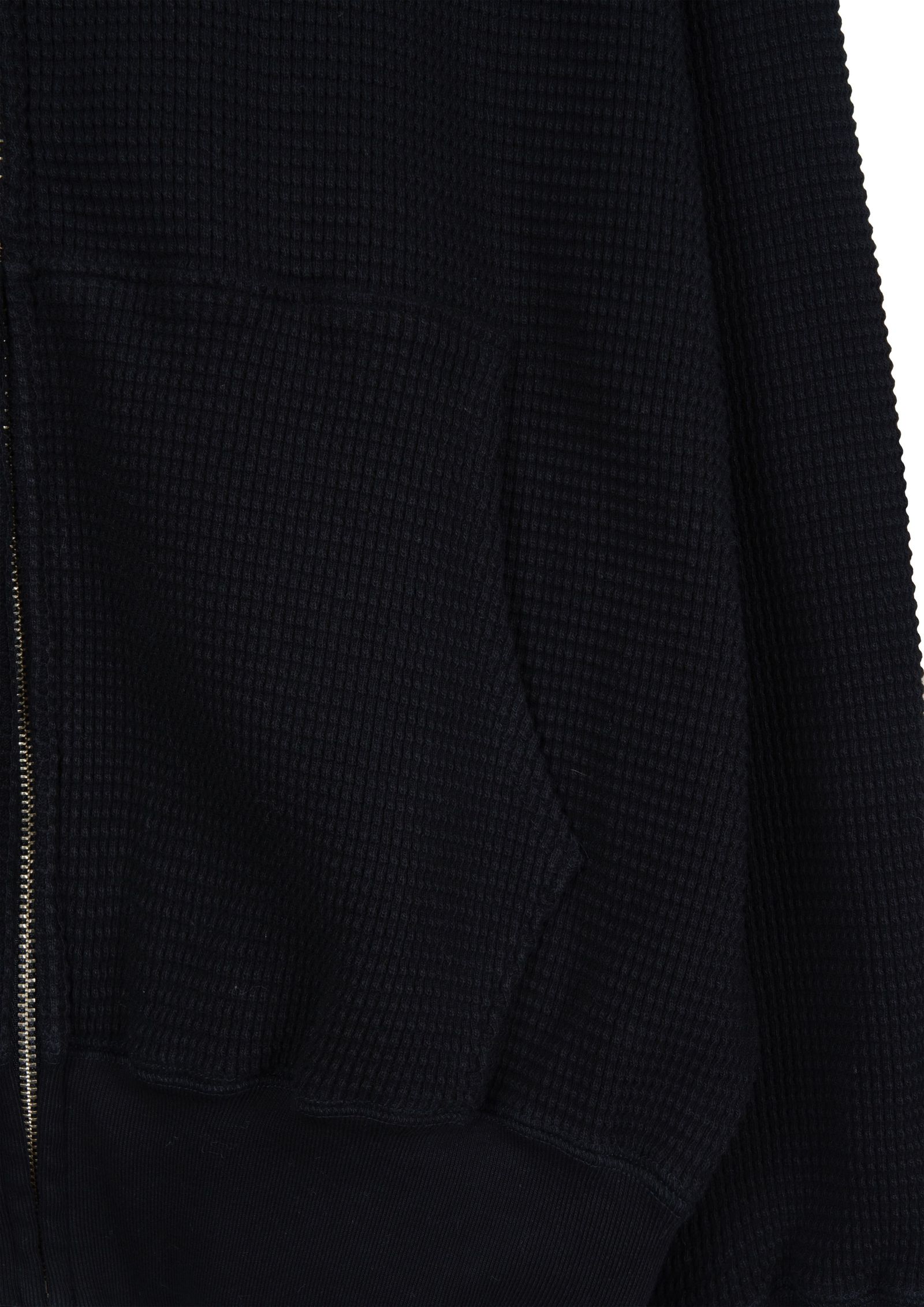 WAFFLE SWEAT HOODED ZIP / BLACK