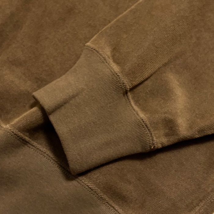 Pique Velour Jersey Half Zip Sweatshirt / Brown