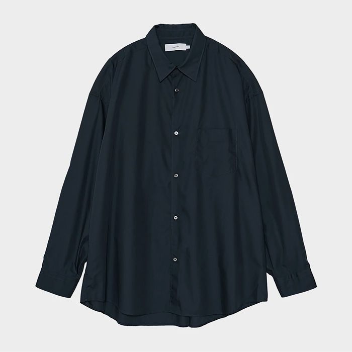 Broad L/S Oversized Regular Collar Shirt / NAVY