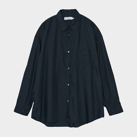 Broad L/S Oversized Regular Collar Shirt / Navy