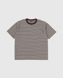STRIPED S/S TEE / BROWN×CHARCOAL