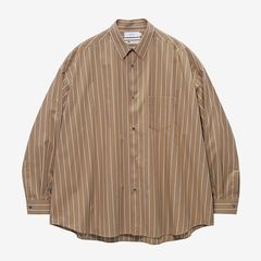 SIDOGRAS Brown Stripe L/S Oversized Regular Collar Shirt / Brown