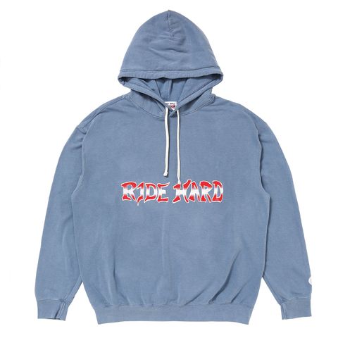 RIDE HARD HOODIE / BLUE GRAY / パーカー