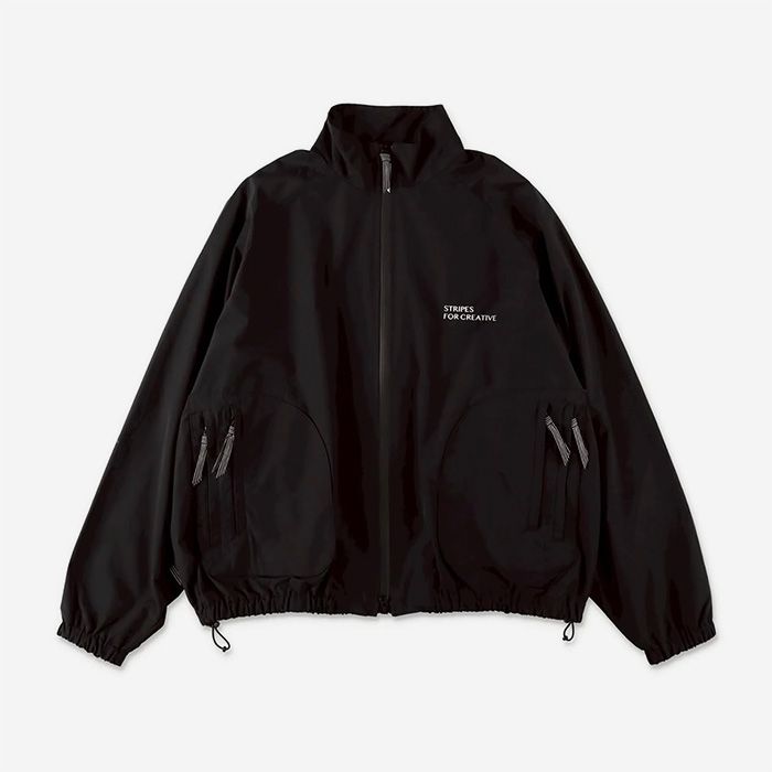 ZIP NYLON SPORTY JACKET | BLACK
