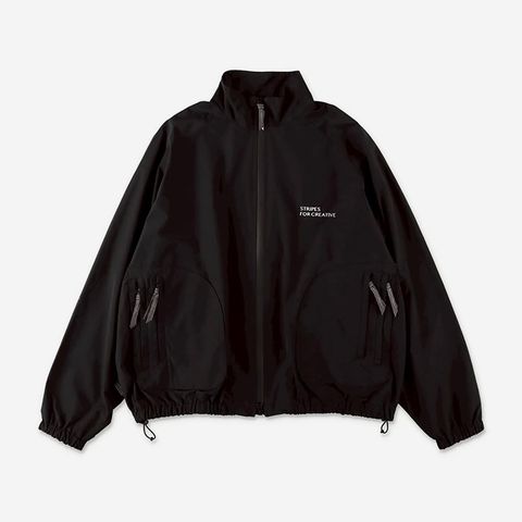 ZIP NYLON SPORTY JACKET | BLACK