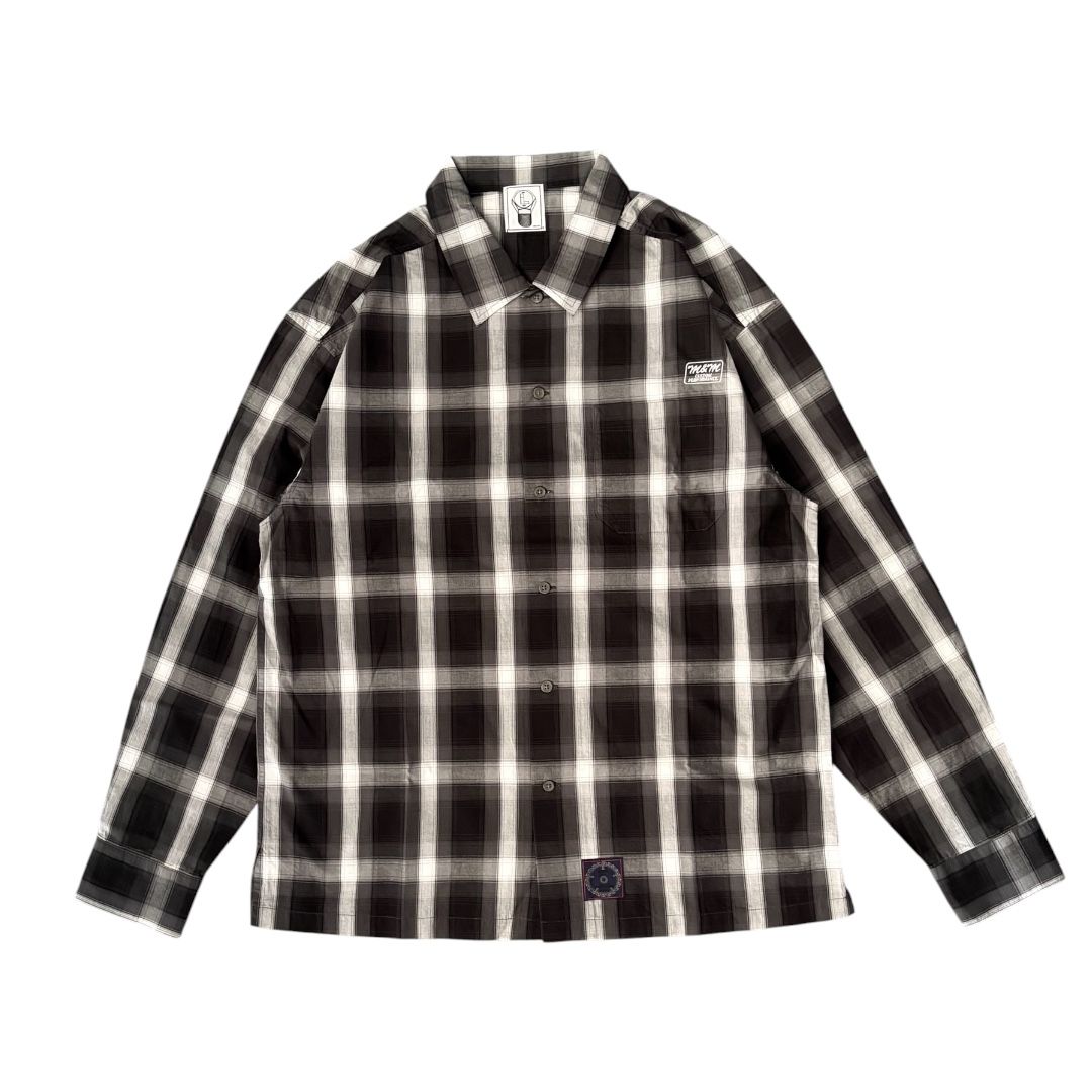 L/S CHECK SHIRT / BLACK/WHITE / チェックシャツ