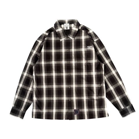 L/S CHECK SHIRT / BLACK/WHITE / チェックシャツ