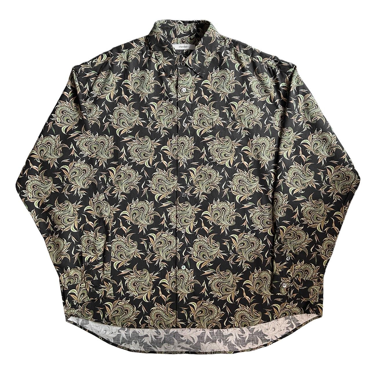 BUDS PAISLEY REGULAR COLLAR SHIRT  / BLACK / 総柄シャツ