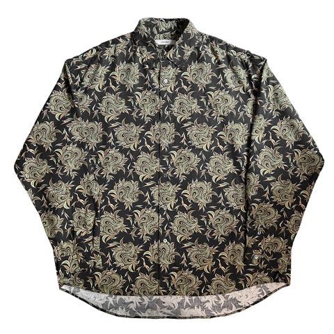 BUDS PAISLEY REGULAR COLLAR SHIRT  / BLACK / 総柄シャツ