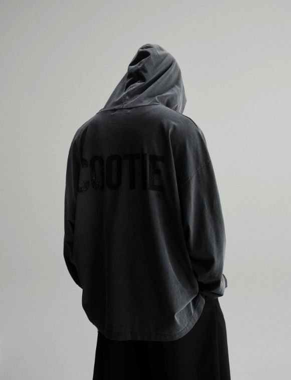 COOTIE PRODUCTIONS - Pigment Dyed L/S Hooded Tee / IVORY