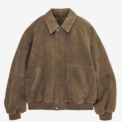 Hairy Suede Raglan Blouson / Brown