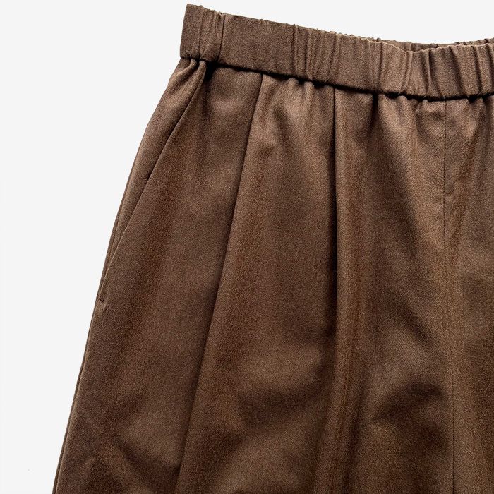 Women / Fine Wool Saxony Easy Wide Pants / Brown