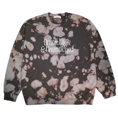 DRUNK,HIGH & UNEMPLOYED TIE DYE SWEAT CREW NECK / BROWN / タイダイスウェット
