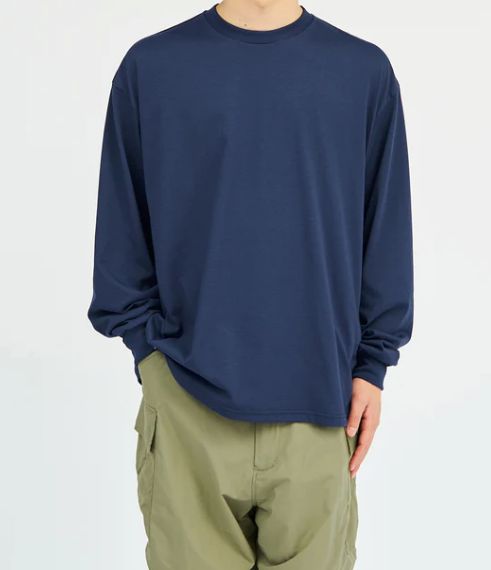 DRY JERSEY L/S CREW NECK TEE / NAVY