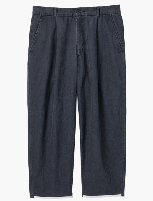 SUMI Coated Denim Tuck Trousers / BLACK - 1