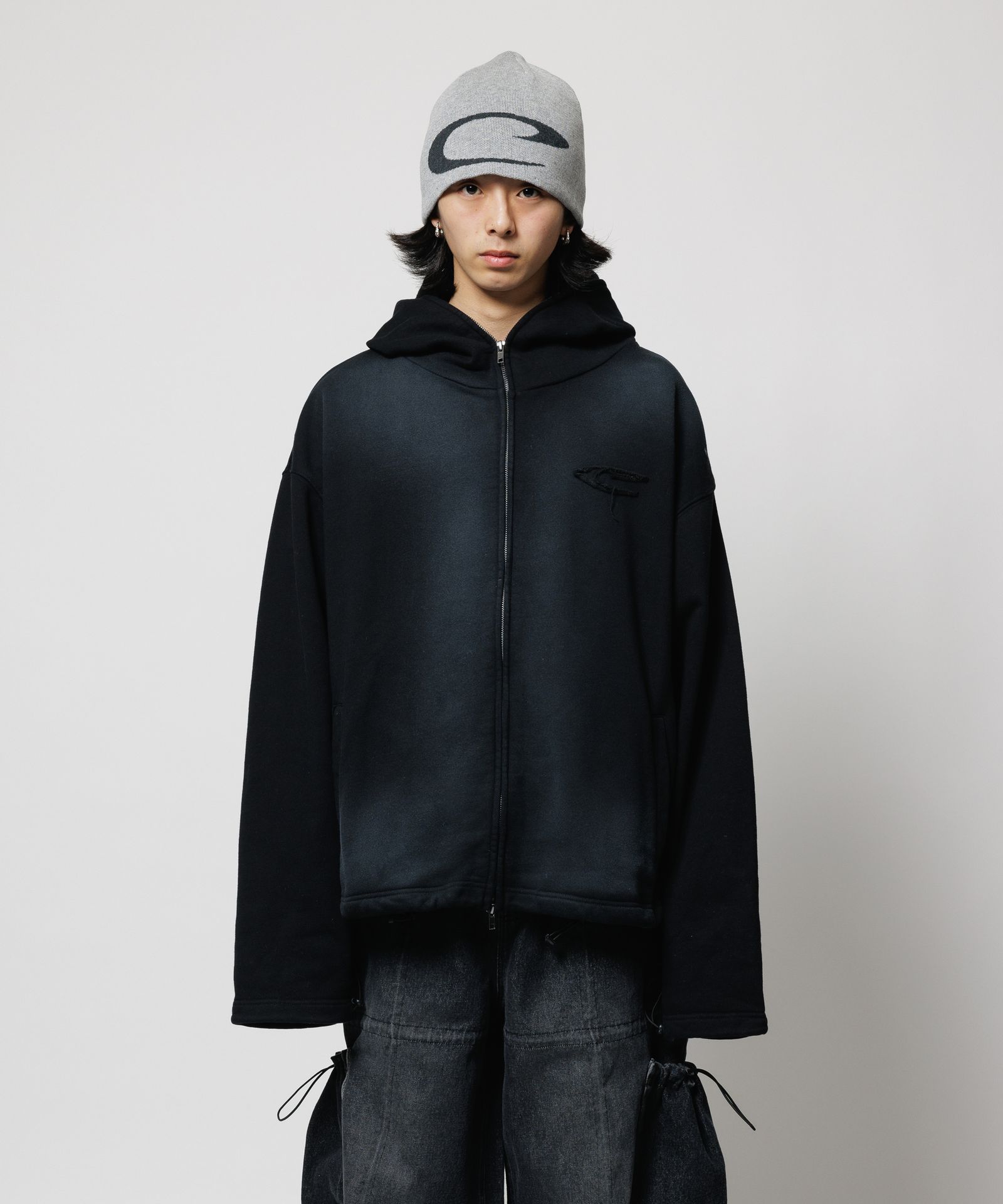 CPG LOGO FADE ZIP HOODIE / BLACK / フェードジップパーカー / FS1883