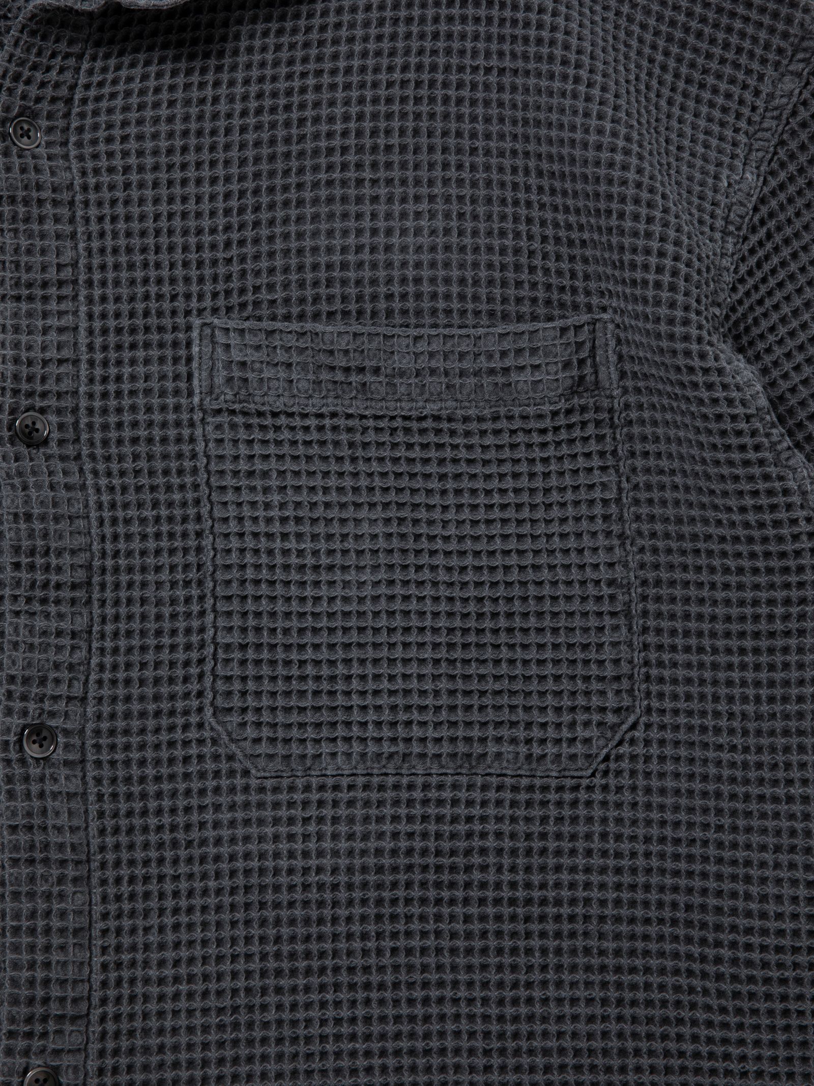 Pigment Dyed Waffle L/S Shirt / BLACK / ワッフルシャツ / CTE-25A406