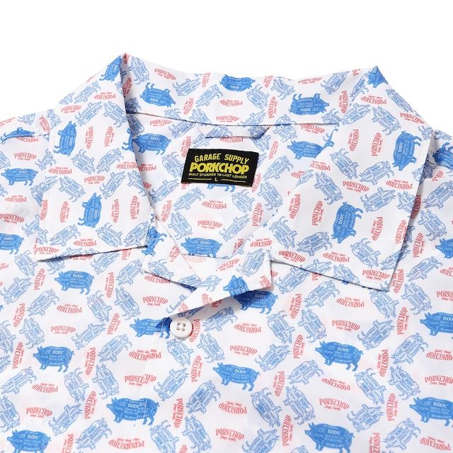 PORK AOP SHIRT / WHITE / 総柄プリントシャツ