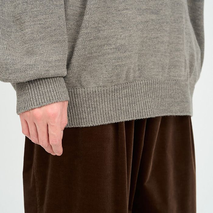 THERMAL JERSEY CREW NECK KNIT / GRAY