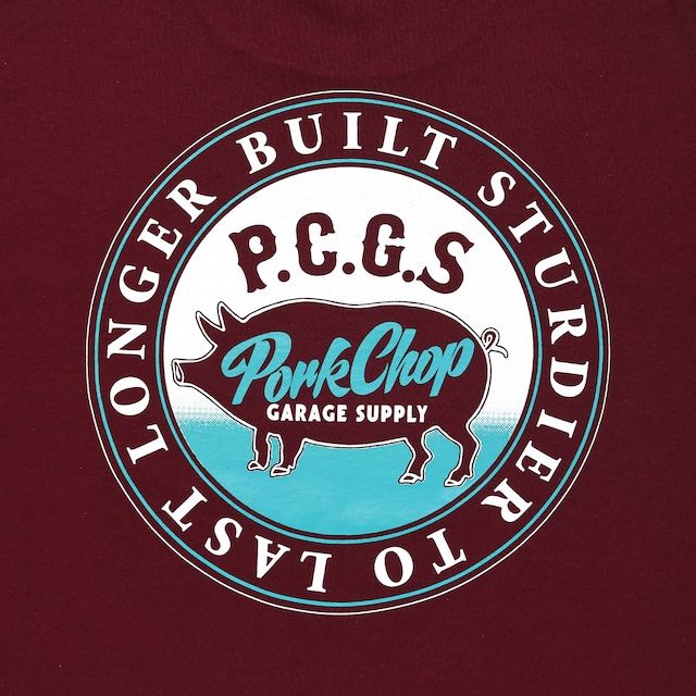 CIRCLE PORK TEE / BURGUNDY / プリントティー