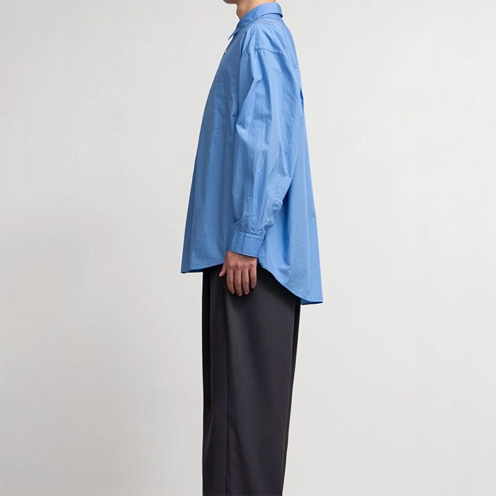 Broad L/S Oversized Regular Collar Shirt / BLUE