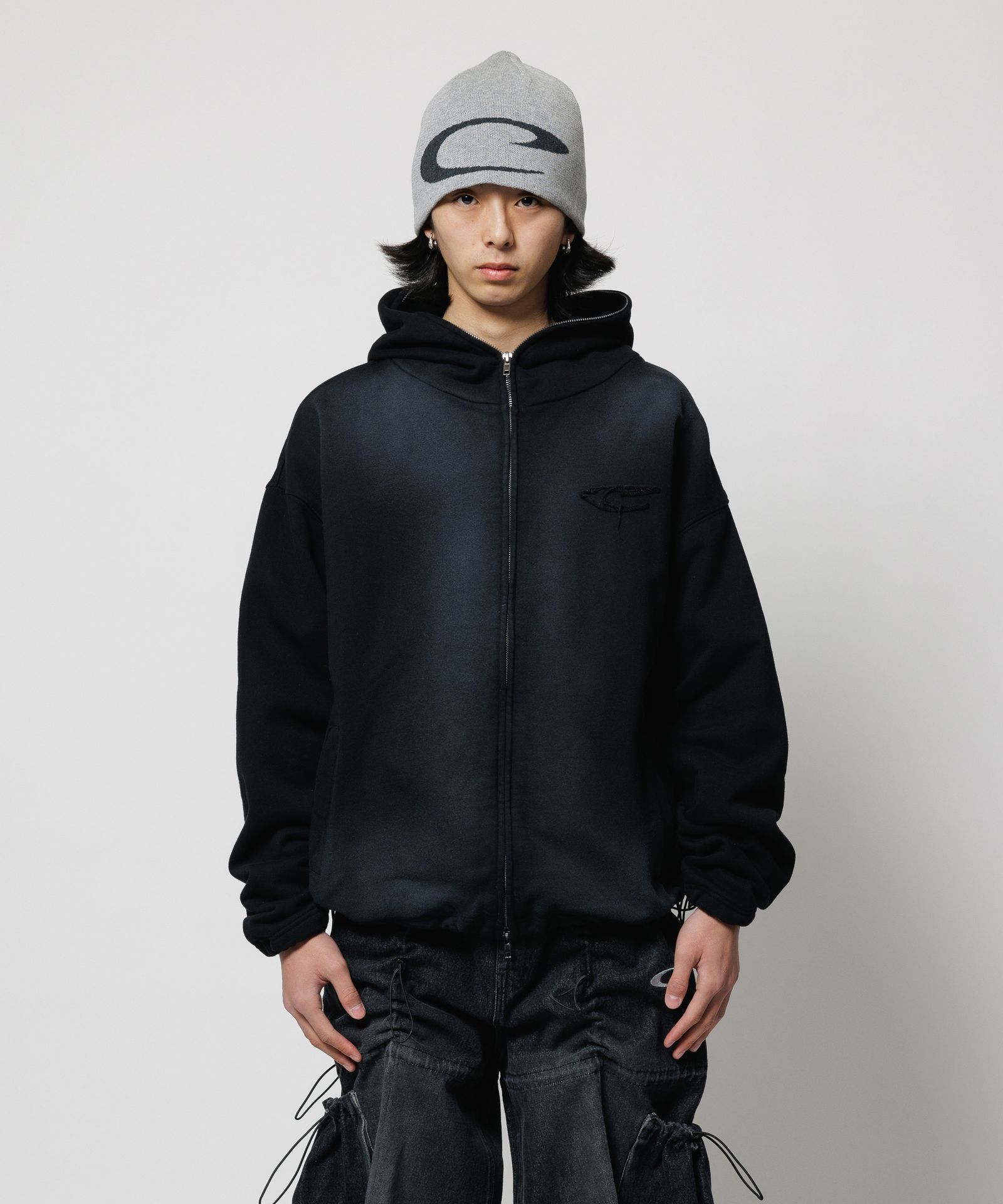 CPG LOGO FADE ZIP HOODIE / BLACK / フェードジップパーカー / FS1883