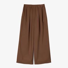 Women / Satin Easy Wide Pants / Brown