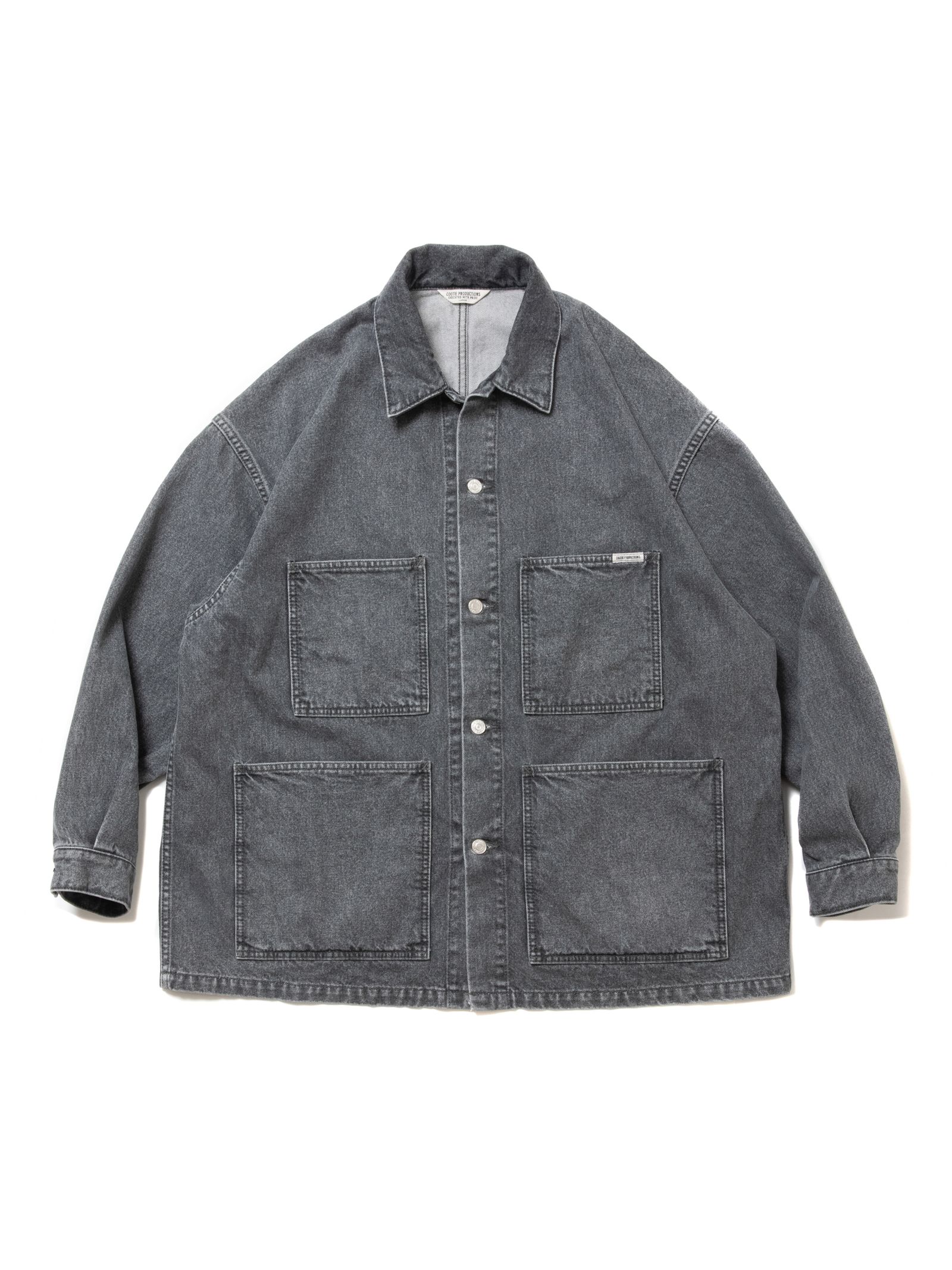 Denim Coverall / BLACK HARD WASH - S