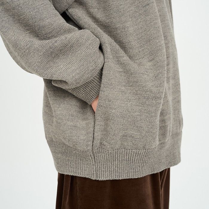 THERMAL JERSEY CREW NECK KNIT / GRAY