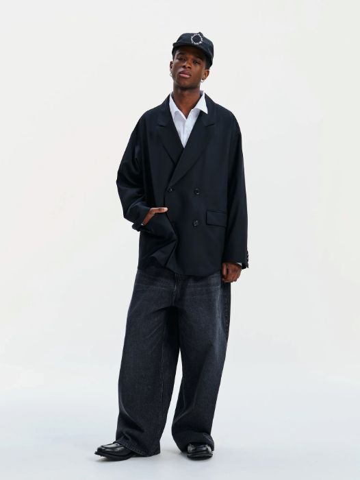 12.5oz Denim 5 Pocket Extra Baggy Pants / BLACK AGING FADE /  バギーデニムパンツ / CTE-26S113