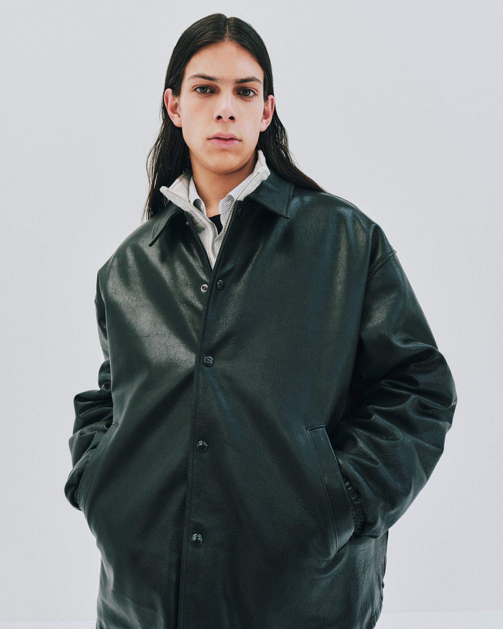 Sheepskin Coach Jacket / BLACK / レザージャケット