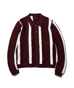 L/S STRIPE CARDIGAN / BURGUNDY / ストライプカーディガン / FS1956