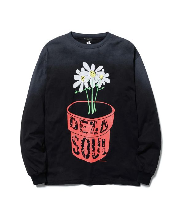 "Flower" LS TEE(xDe La Soul) / BLACK / デラソウルコラボロンティー